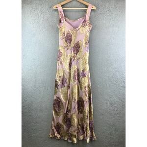 Andrea Polizzi for Rex Lester Velvet Purple Floral Elegant Long Maxi Dress 6